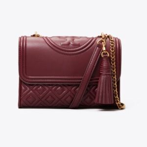 Tory Burch Fleming Convertible Bag in Claret